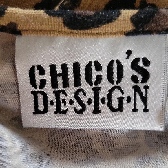 Chico's Design Leopard Print Button-up Cardi With Lace Cuffs - Picture 5 of 7